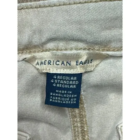 American Eagle Women's Baggy Wide Leg Tan Cargo Pants - Size 4 Reg (29x30) - Picture 4 of 5